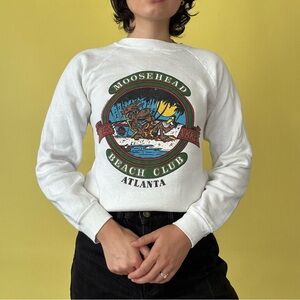 Vintage Moosehead Beach Club White Sweatshirt